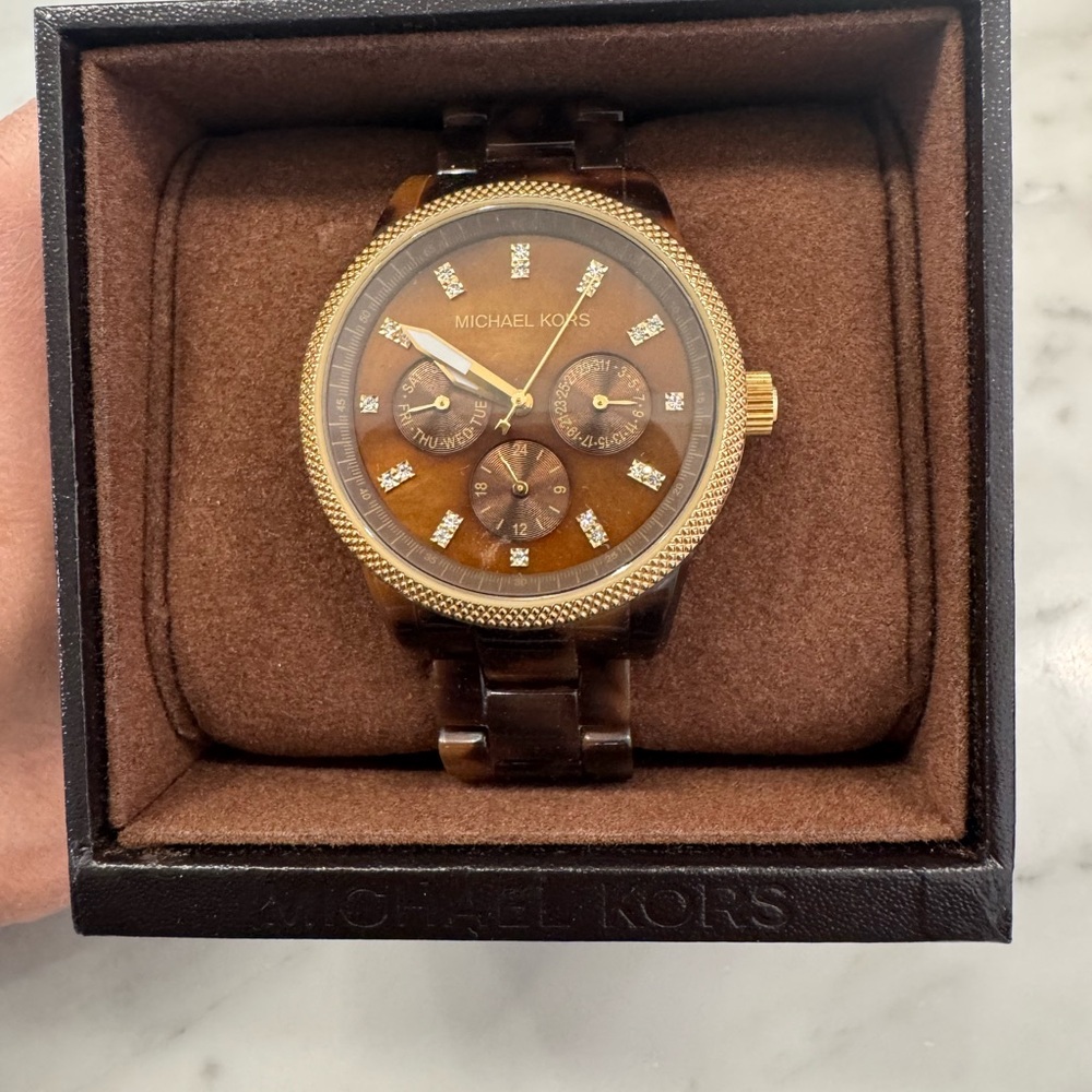 Beautiful tortoise shell MK watch.